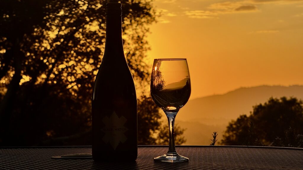 Scenic vineyard with wine tasting experience surrounded by rolling hills and countryside views